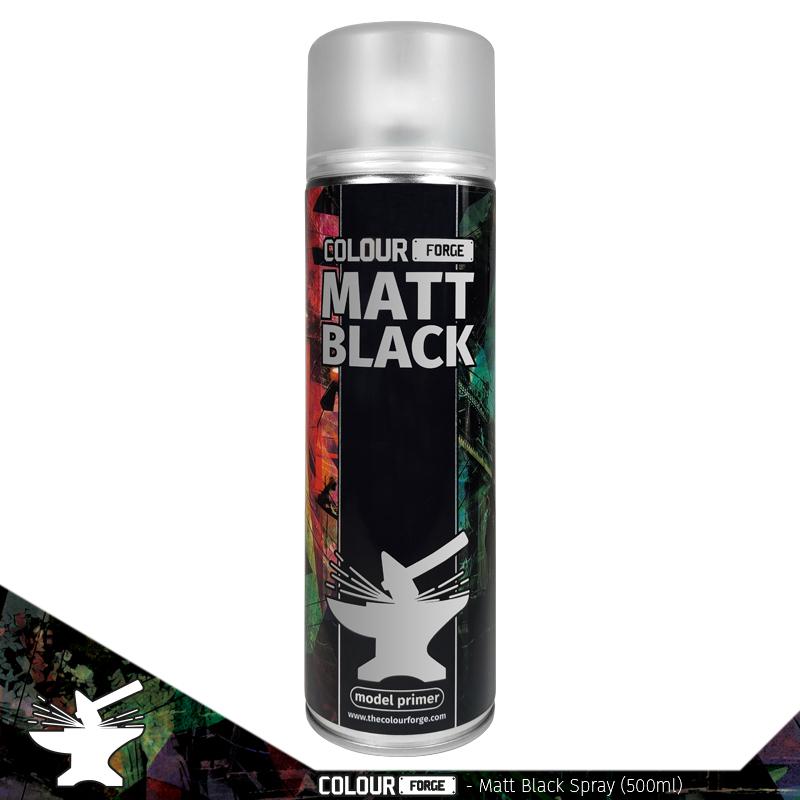 Colour Forge - Spary Paint - 500ml - Matt - Matt Black - Bomran Games